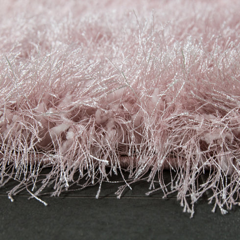 Hochflor Teppich | Flauschiger Hochflor für Wohnzimmer und Schlafzimmer | Rosa